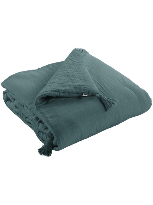 Pie de cama – doble gasa de algodón lisa - acabado pompón - gaïa - Kiabi Pie de cama – doble gasa de algodón lisa - acabado pompón - gaïa - Kiabi