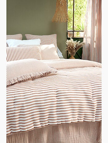 Pie de cama reversible gasa de algodón tejida teñida livia