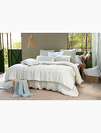 Pie de cama reversible gasa de algodón tejida teñida livia