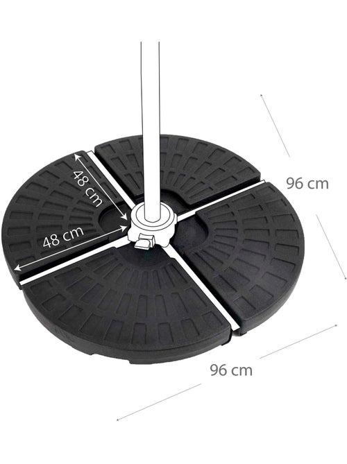 Pie parasol rellenable redondo 4 piezas Aktive Garden 48x48x7,5 cm - Kiabi