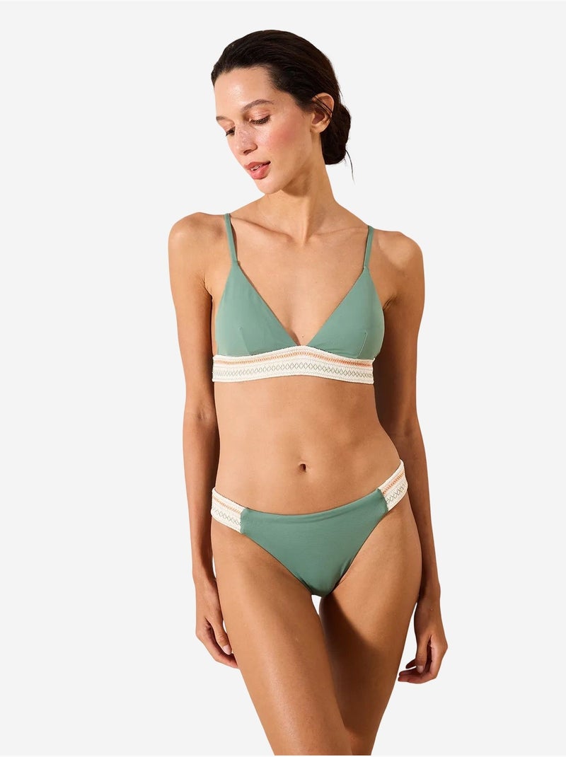 Piera braguita de bikini con bordado lateral penti Verde - Kiabi