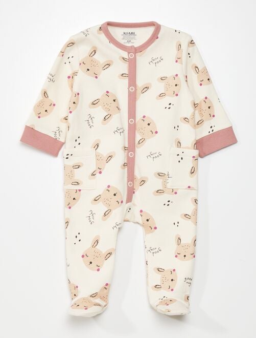 Pijama 1 pieza estampado de conejo - Kiabi