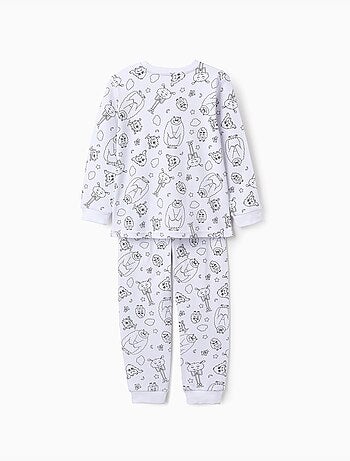 Pijama 100% algodón con motivo emociones para colorear