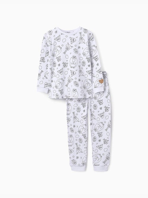 Pijama 100% algodón con motivo emociones para colorear - Kiabi