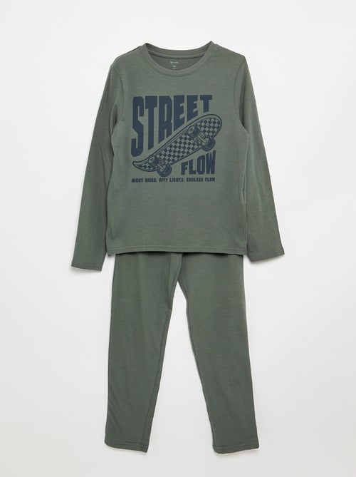 Pijama 2 piezas - Camiseta de manga larga + pantalón - Kiabi