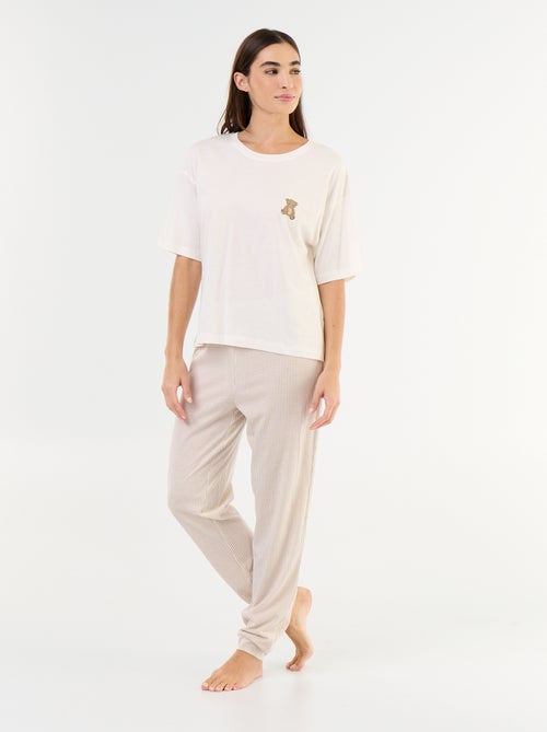 Pijama 2 piezas - camiseta + pantalón - Kiabi