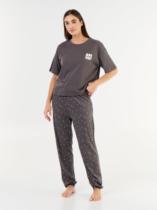 Pijama 2 piezas - camiseta + pantalón - Kiabi Pijama 2 piezas - camiseta + pantalón - Kiabi