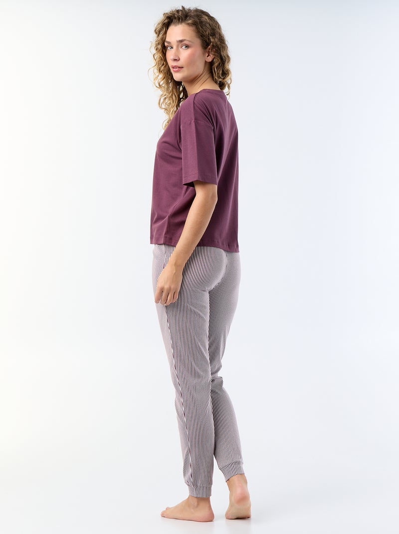 Pijama 2 piezas - camiseta + pantalón Rojo - Kiabi