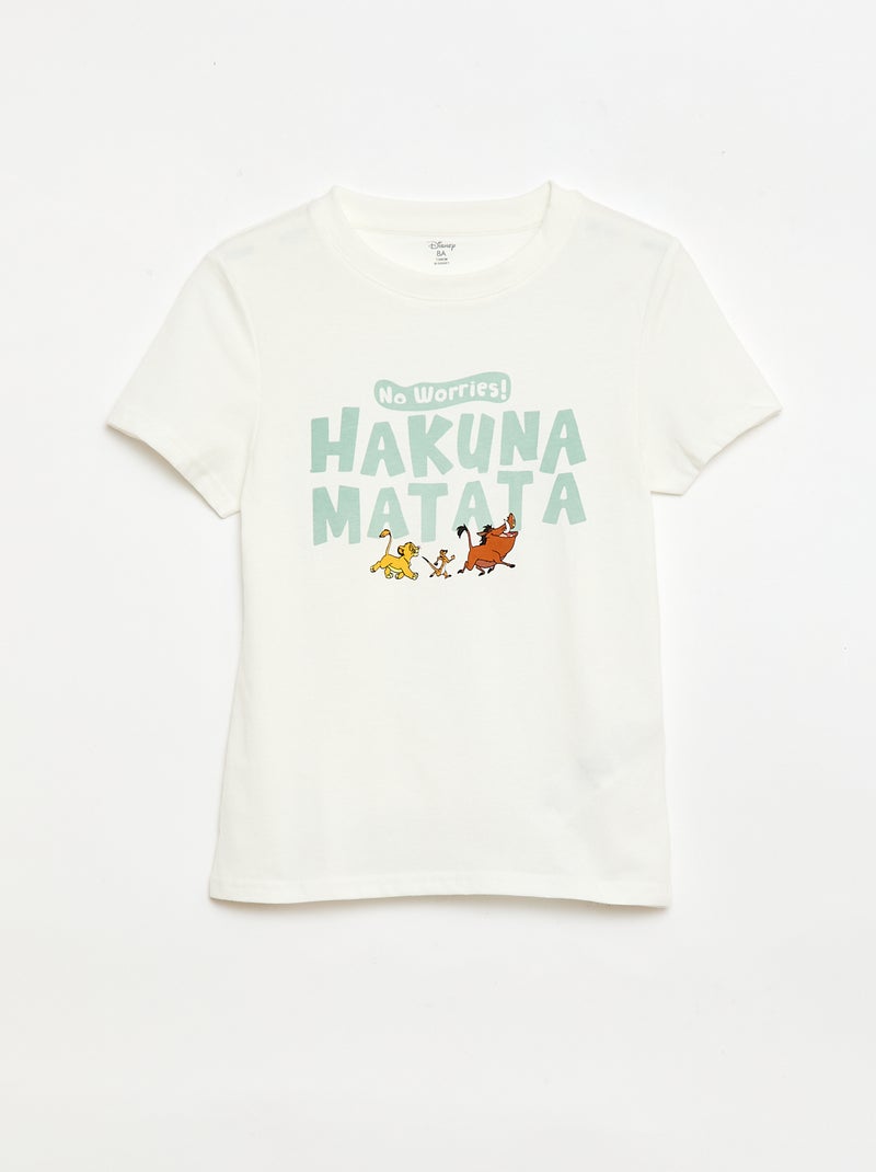 Pijama 2 piezas 'Disney' Pantalón corto + camiseta Blanco - Kiabi