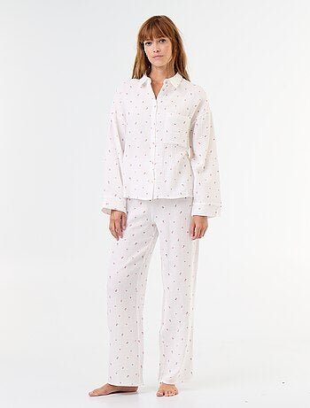 Pijama 2 piezas floral - de gasa de algodón