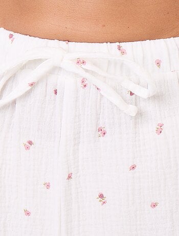 Pijama 2 piezas floral - de gasa de algodón
