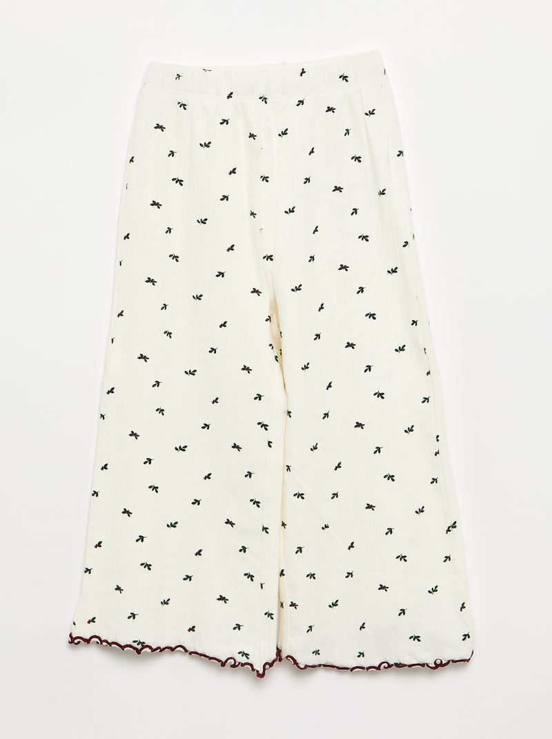 Pijama 3 piezas - Camiseta + pantalón + chaleco Blanco - Kiabi