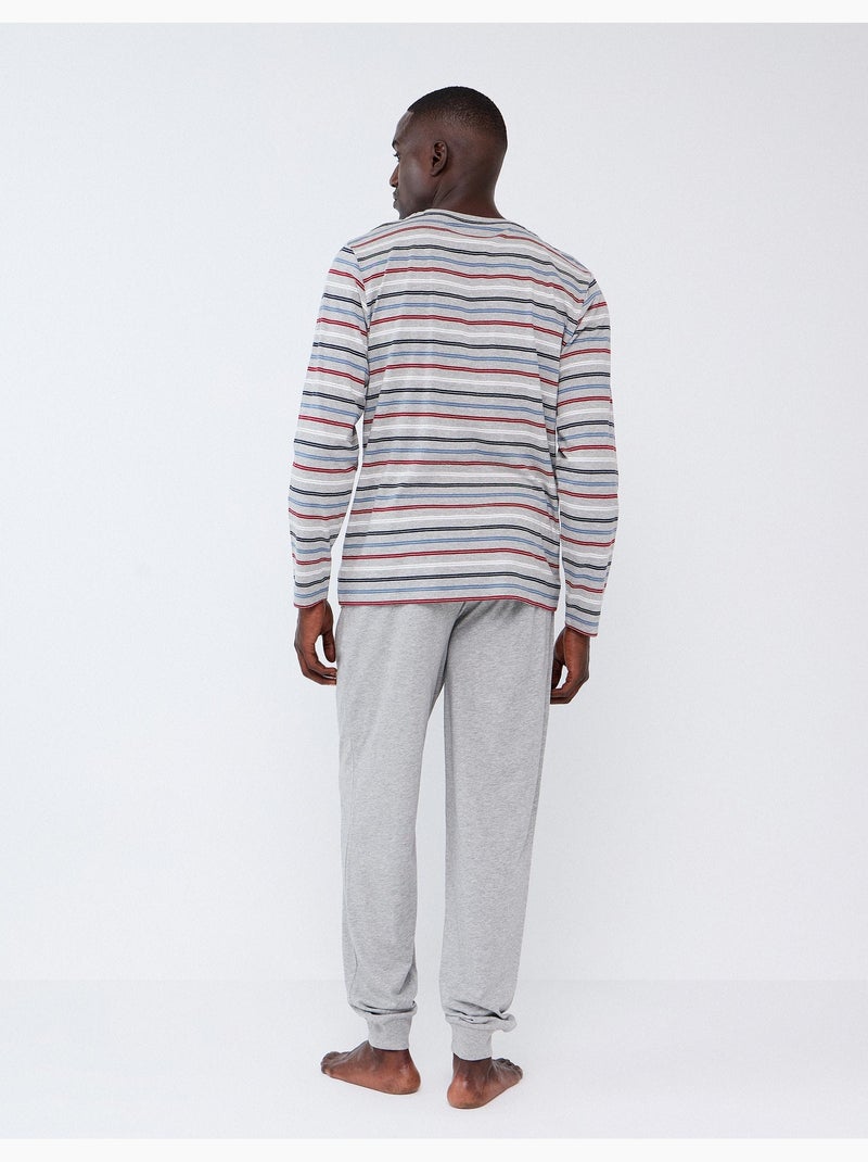 Pijama a rayas, mo fashion Gris - Kiabi