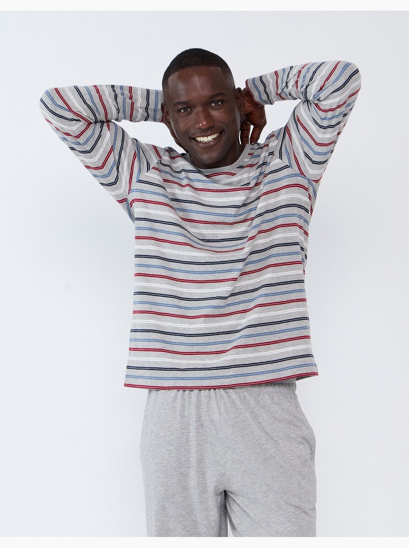 Pijama a rayas, mo fashion Gris - Kiabi