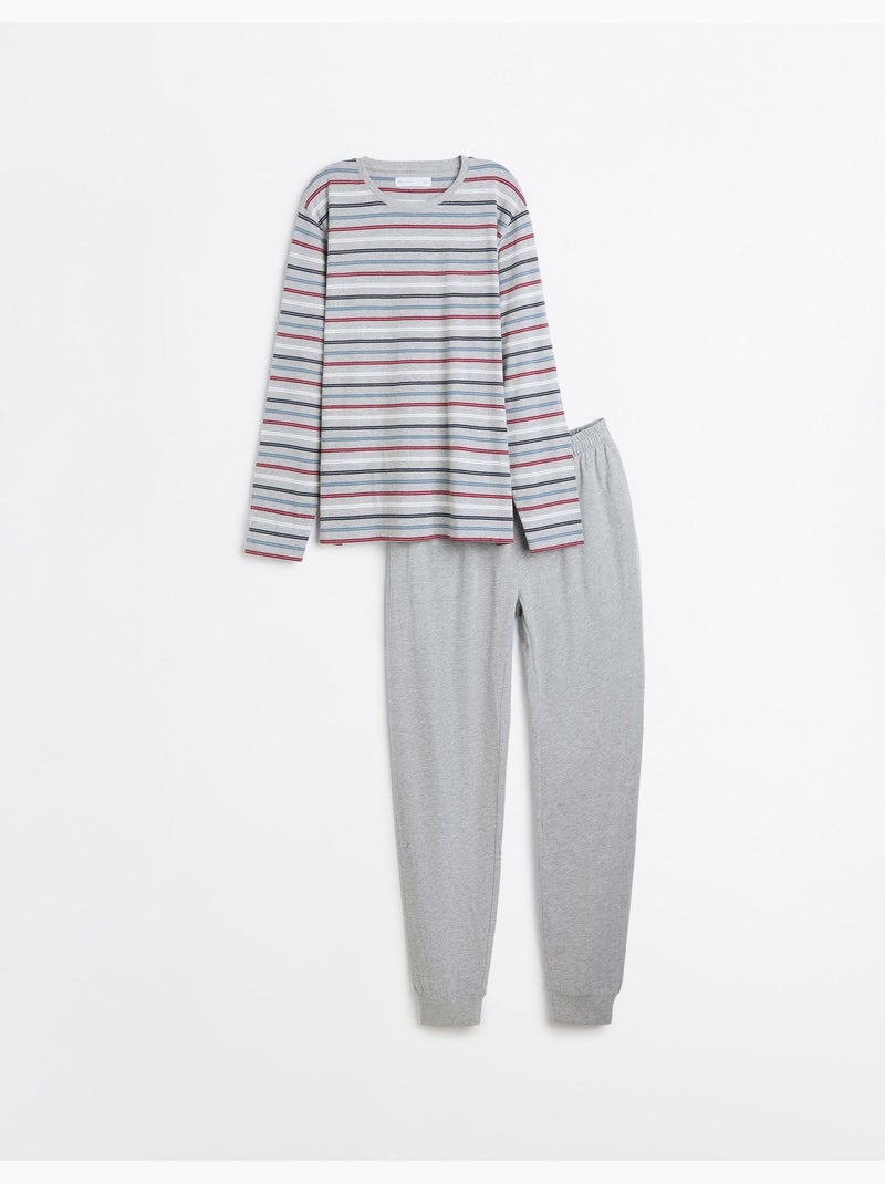 Pijama a rayas, mo fashion Gris - Kiabi