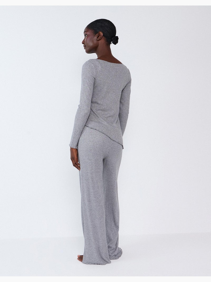 Pijama acanalado, mo fashion Gris - Kiabi