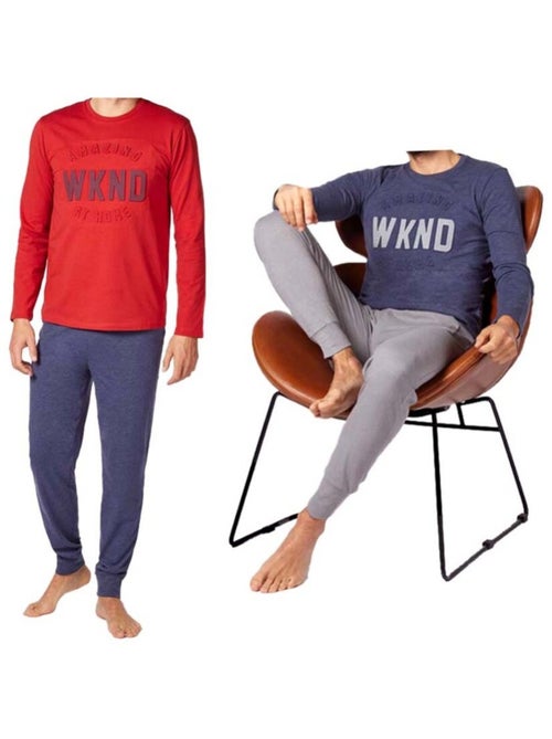 Pijama algodón hombre ALAN BROWN - Pack de 2 - Kiabi Pijama algodón hombre ALAN BROWN - Pack de 2 - Kiabi