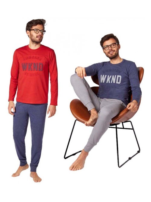 Pijama algodón hombre ALAN BROWN - Pack de 2 - Kiabi Pijama algodón hombre ALAN BROWN - Pack de 2 - Kiabi