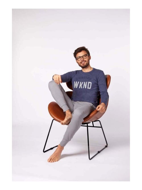 Pijama algodón hombre ALAN BROWN - Pack de 2 - Kiabi Pijama algodón hombre ALAN BROWN - Pack de 2 - Kiabi