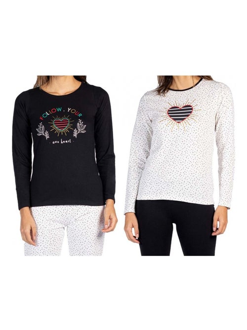 Pijama algodón MELISSA BROWN - Pack de 2 - Kiabi Pijama algodón MELISSA BROWN - Pack de 2 - Kiabi