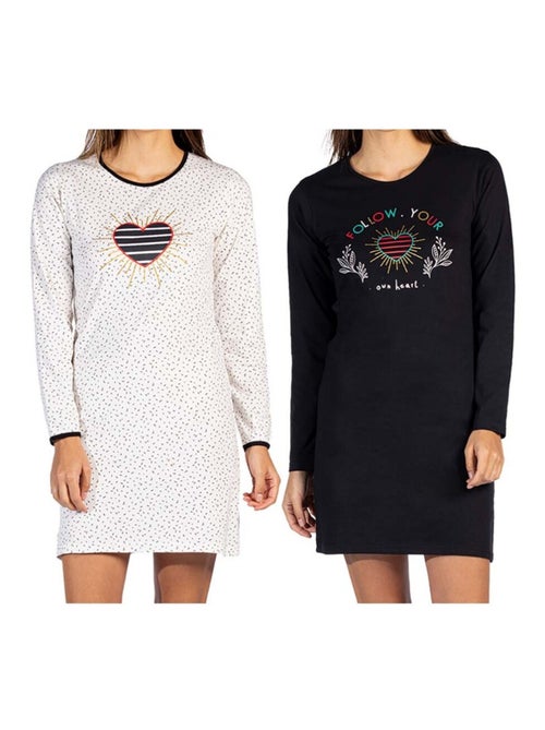 Pijama algodón MELISSA BROWN - Pack de 2 - Kiabi Pijama algodón MELISSA BROWN - Pack de 2 - Kiabi