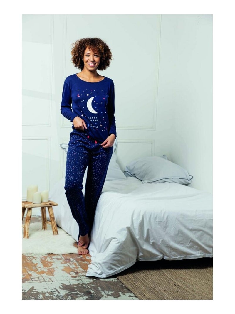 Pijama algodón mujer MELISSA BROWN - Pack de 2 Azul Gris Azul - Kiabi