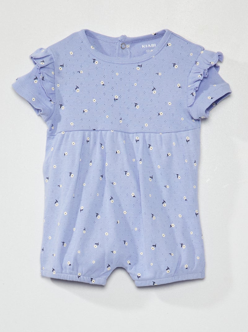 Pijama bloomer con estampado de flores AZUL - Kiabi