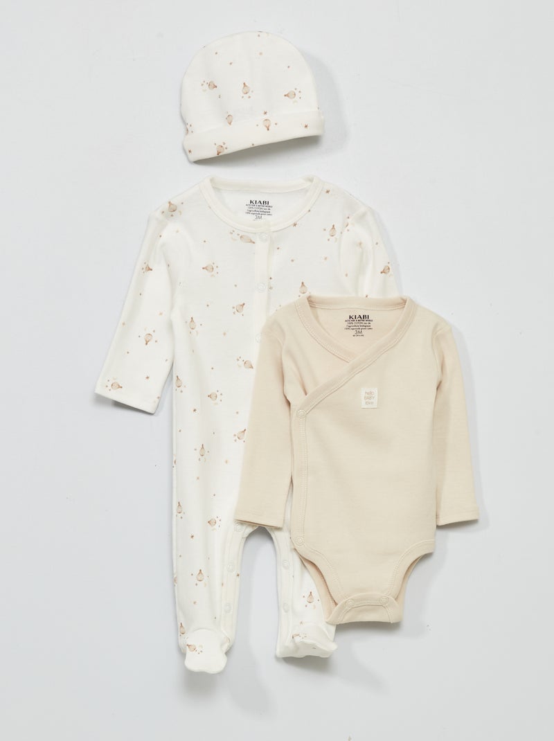 Pijama + body - 2 piezas BLANCO - Kiabi