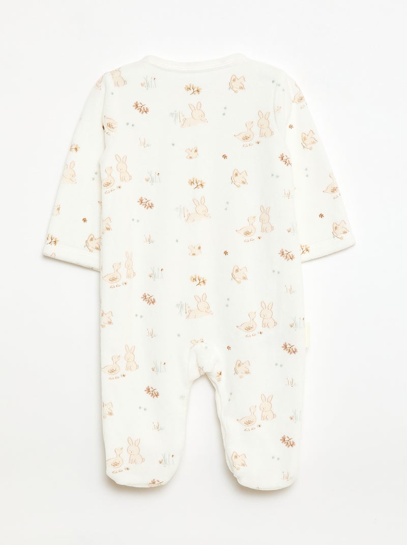 Pijama calentito con pies para bebé Blanco - Kiabi
