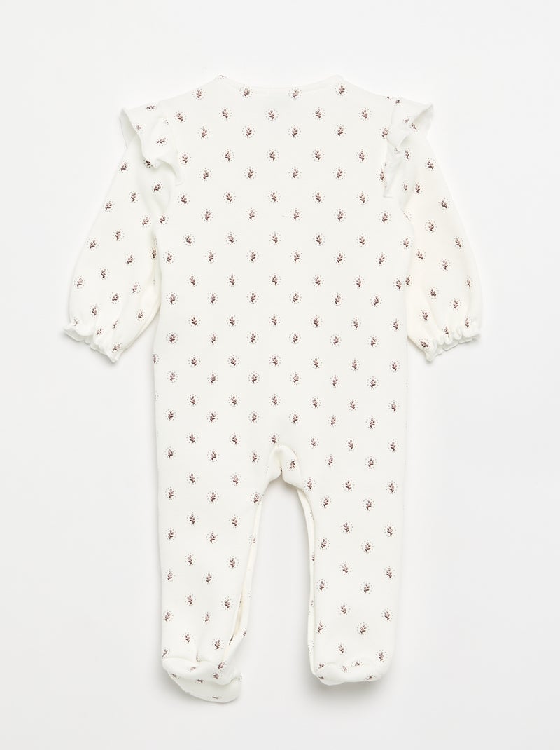 Pijama cálido para dormir con pies Blanco - Kiabi