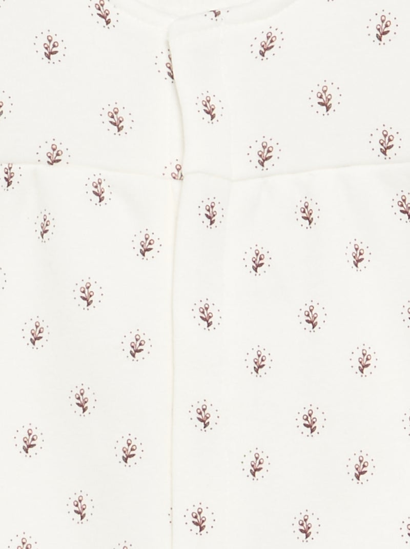 Pijama cálido para dormir con pies Blanco - Kiabi