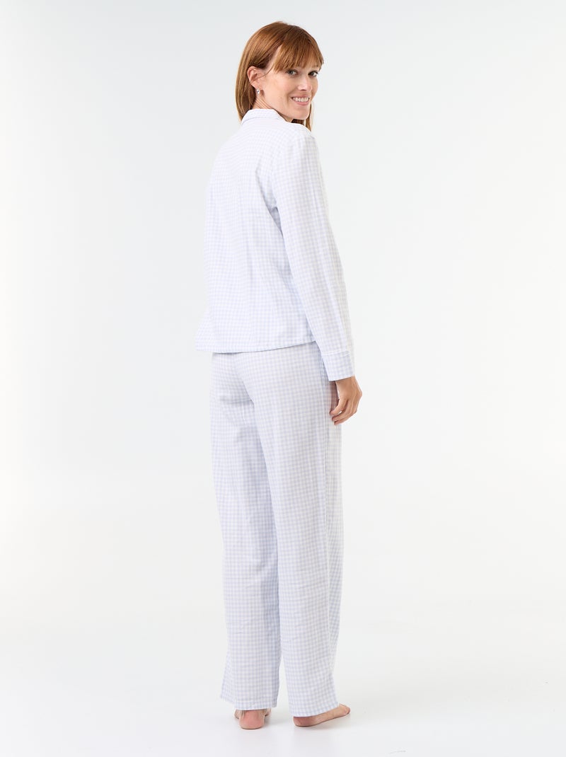 Pijama camisa + pantalón estampado - 2 piezas Azul - Kiabi