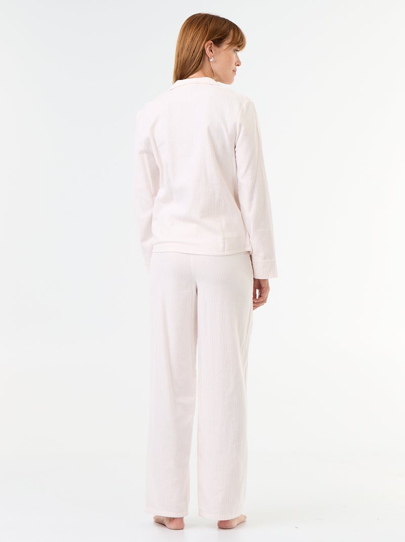 Pijama camisa + pantalón estampado - 2 piezas Blanco - Kiabi