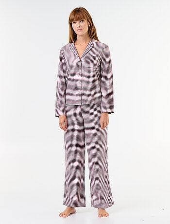 Pijama camisa + pantalón estampado - 2 piezas