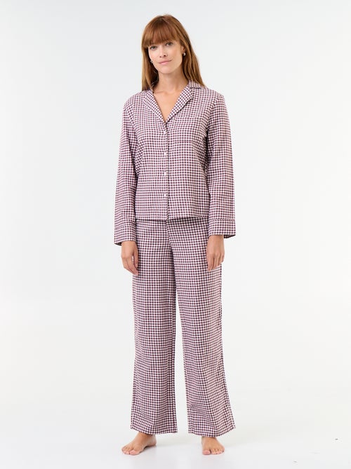 Pijama camisa + pantalón estampado - 2 piezas - Kiabi
