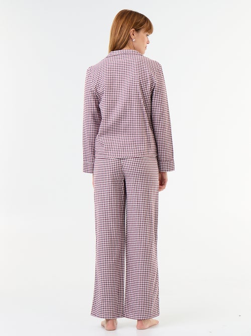 Pijama camisa + pantalón estampado - 2 piezas - Kiabi