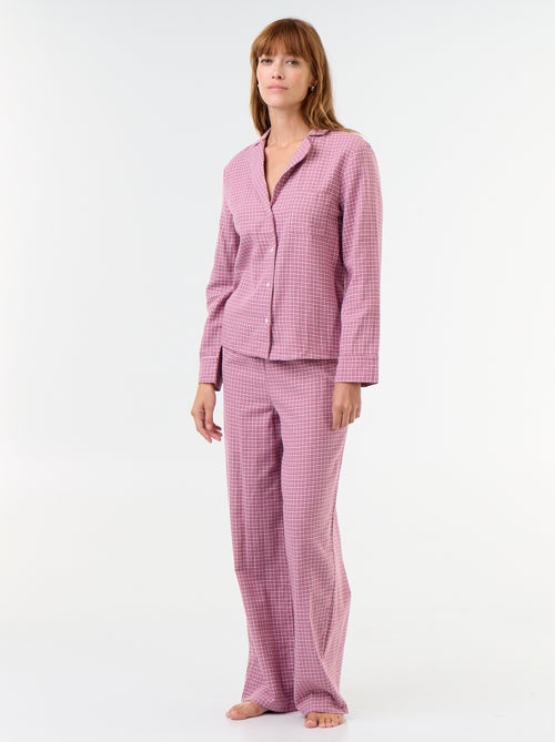Pijama camisa + pantalón estampado - 2 piezas - Kiabi
