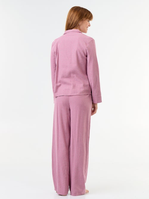 Pijama camisa + pantalón estampado - 2 piezas - Kiabi
