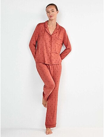 Pijama camisero con estampado geométrico