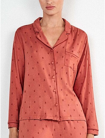 Pijama camisero con estampado geométrico
