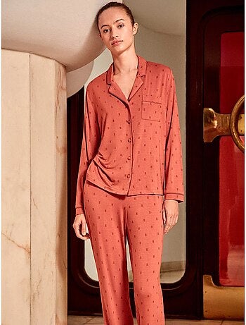 Pijama camisero con estampado geométrico