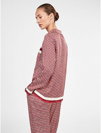 Pijama camisero con monograma estampado