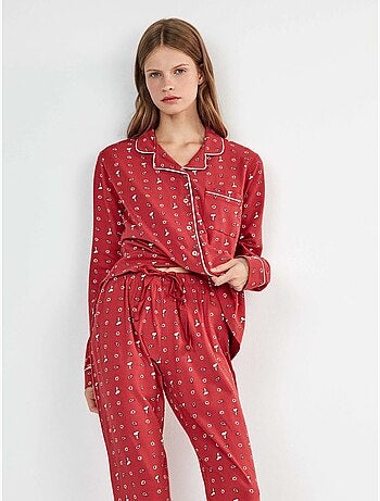 Pijama camisero de snoopy con estampado