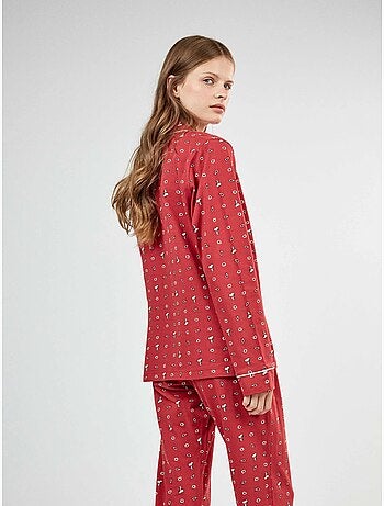 Pijama camisero de snoopy con estampado