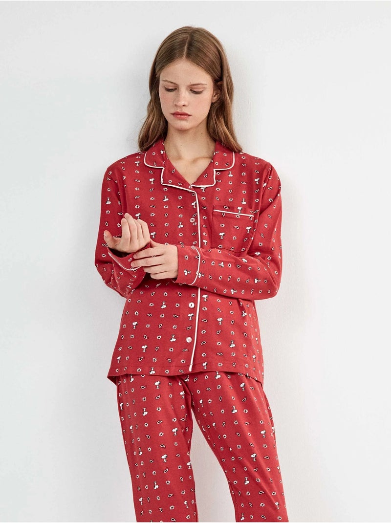 Pijama camisero de snoopy con estampado Multicolor - Kiabi