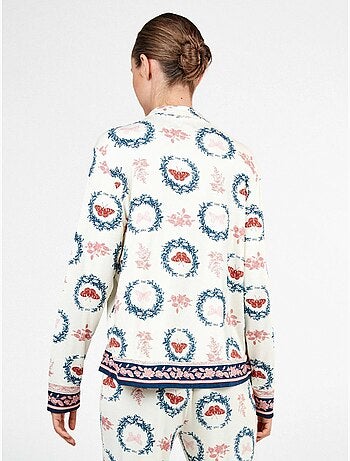 Pijama camisero estampado de mariposas