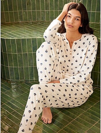 Pijama camisero estampado étnico