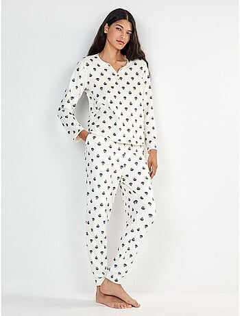 Pijama camisero estampado étnico
