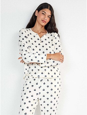 Pijama camisero estampado étnico