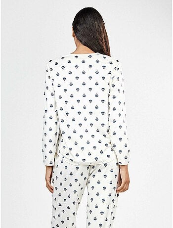 Pijama camisero estampado étnico